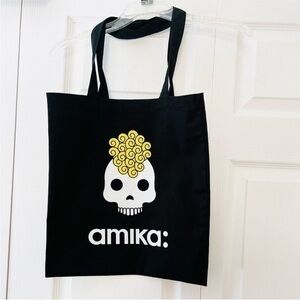 New Love Amika Skull Tote Black Yellow White